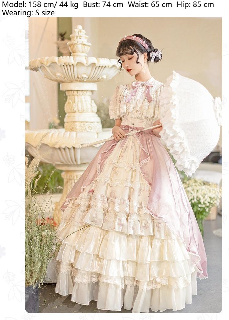 With PUJI - Nanke - Edwardian Collar Classic Lolita OP Dress Outfit - Image 10