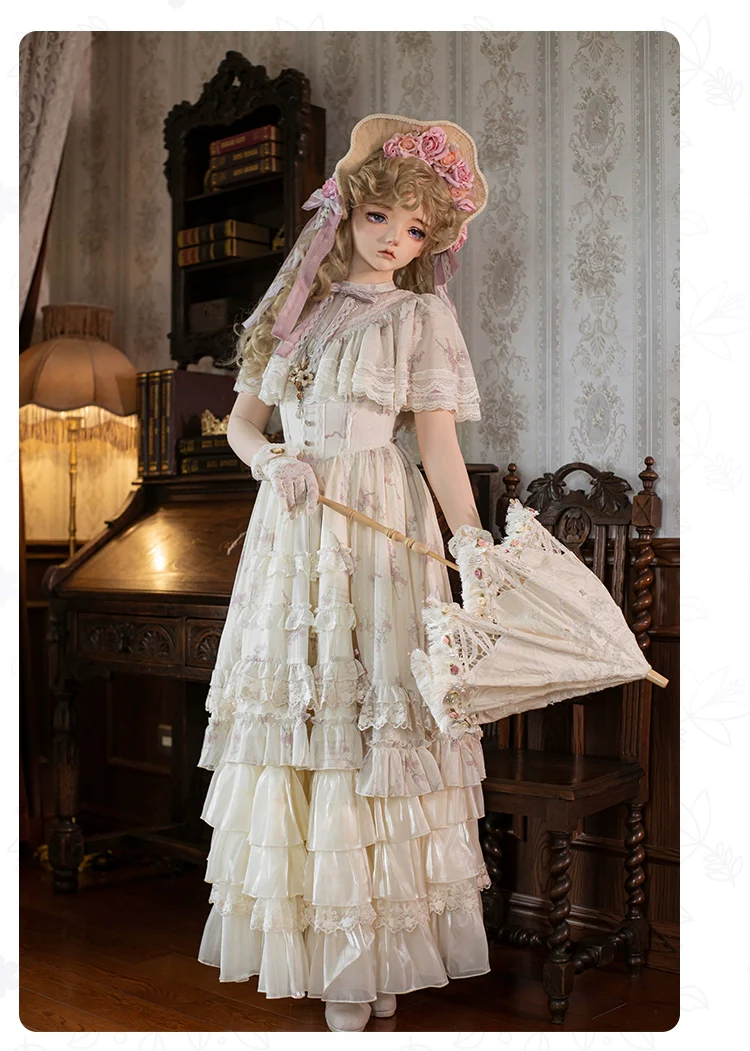 With PUJI - Nanke - Edwardian Collar Classic Lolita OP Dress Outfit - Image 20