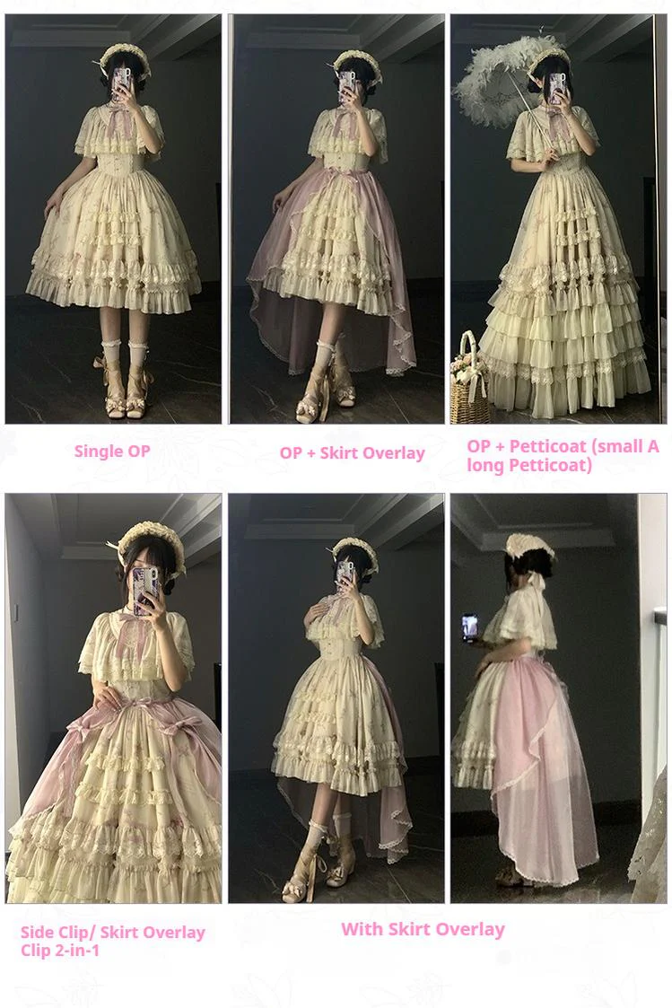 With PUJI - Nanke - Edwardian Collar Classic Lolita OP Dress Outfit - Image 24