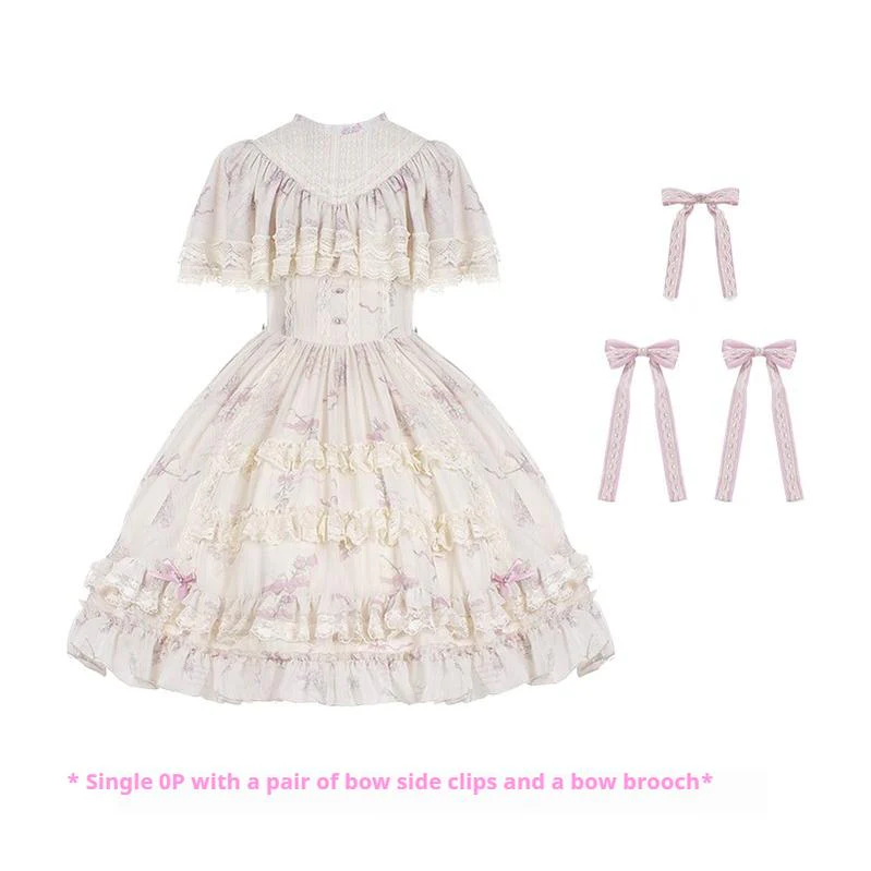 With PUJI - Nanke - Edwardian Collar Classic Lolita OP Dress Outfit - Image 29