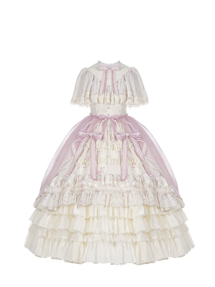 With PUJI - Nanke - Edwardian Collar Classic Lolita OP Dress Outfit - Image 30
