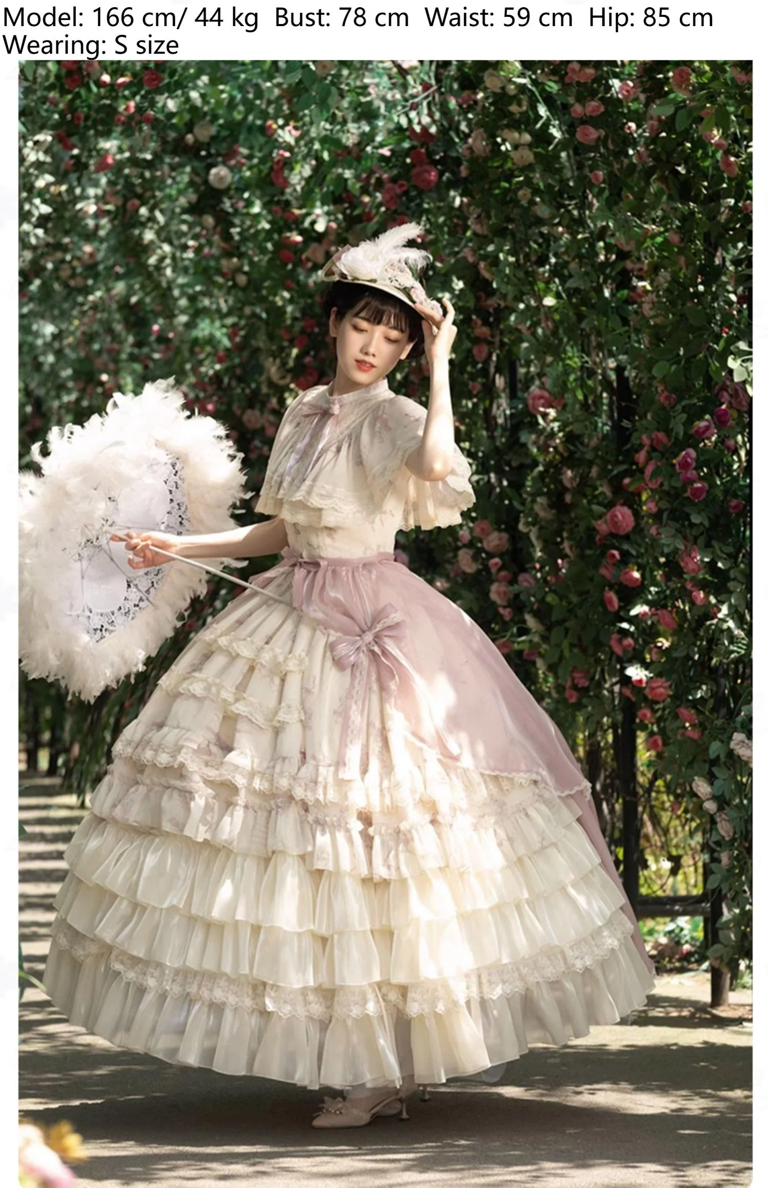 With PUJI - Nanke - Edwardian Collar Classic Lolita OP Dress Outfit - Image 9