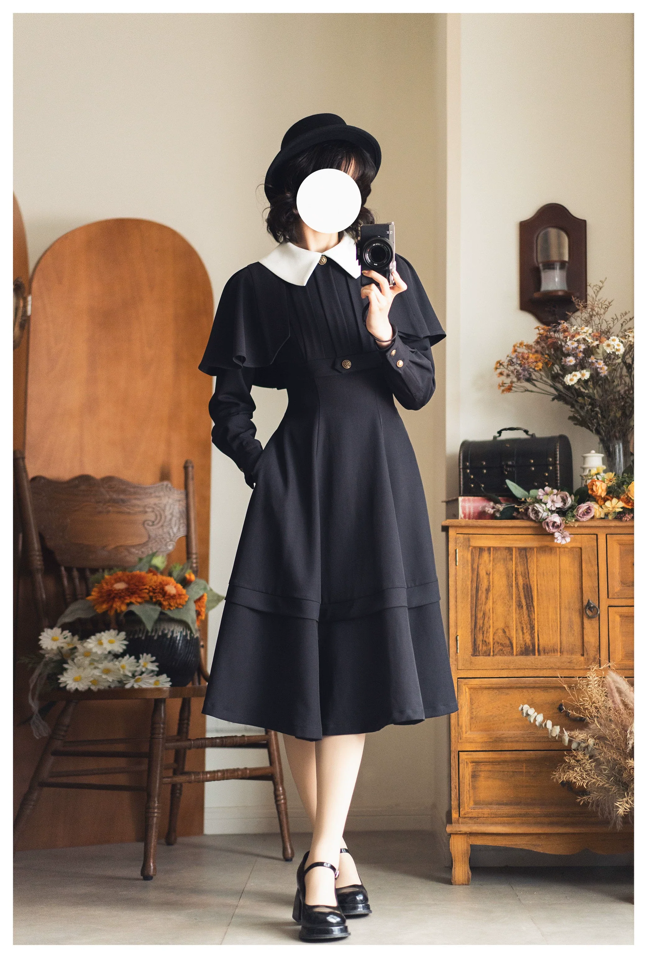 Forest Antique Box - Classic Lolita OP Dress with Detachable Short Cape - Image 18