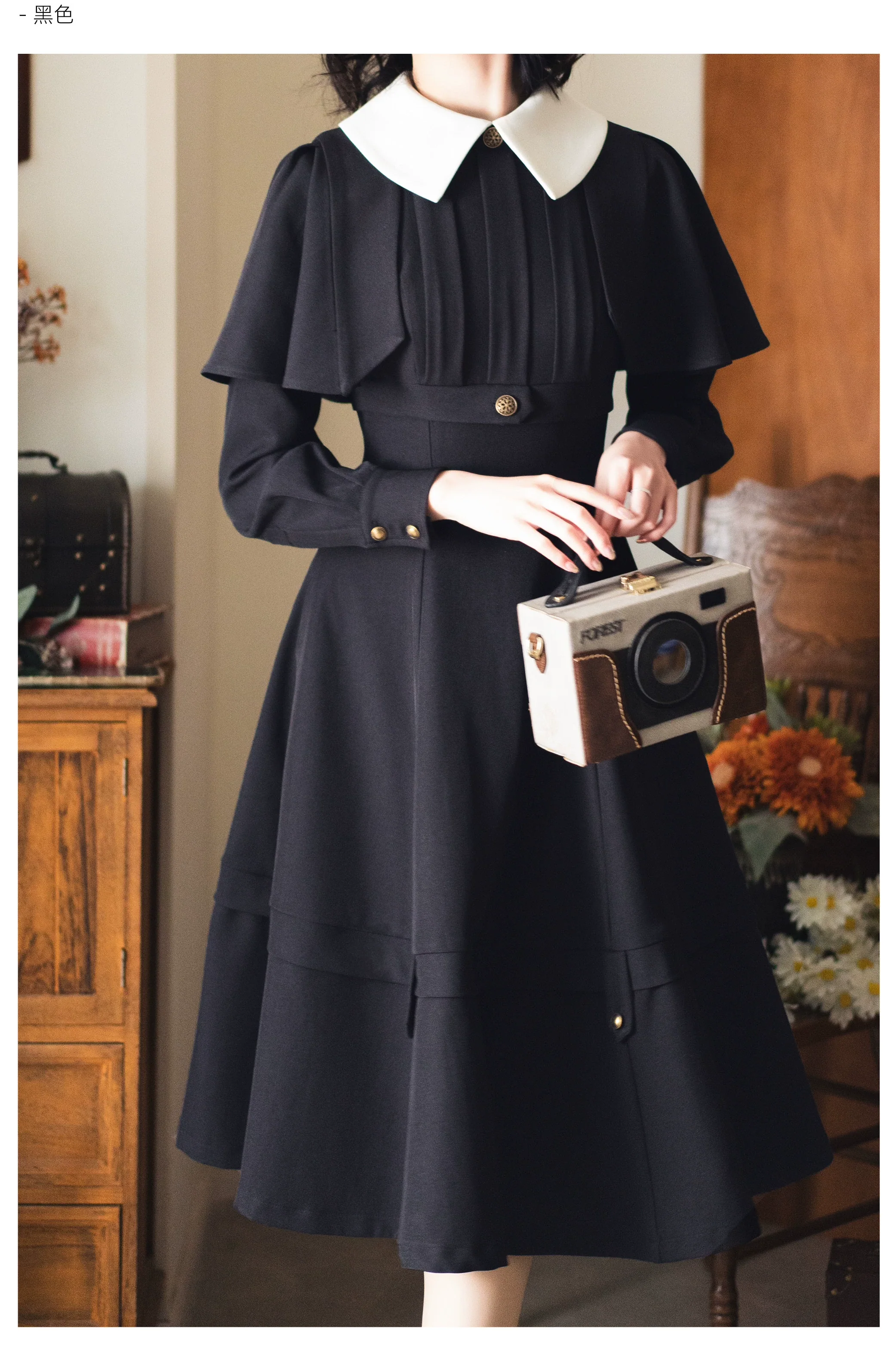 Forest Antique Box - Classic Lolita OP Dress with Detachable Short Cape - Image 19