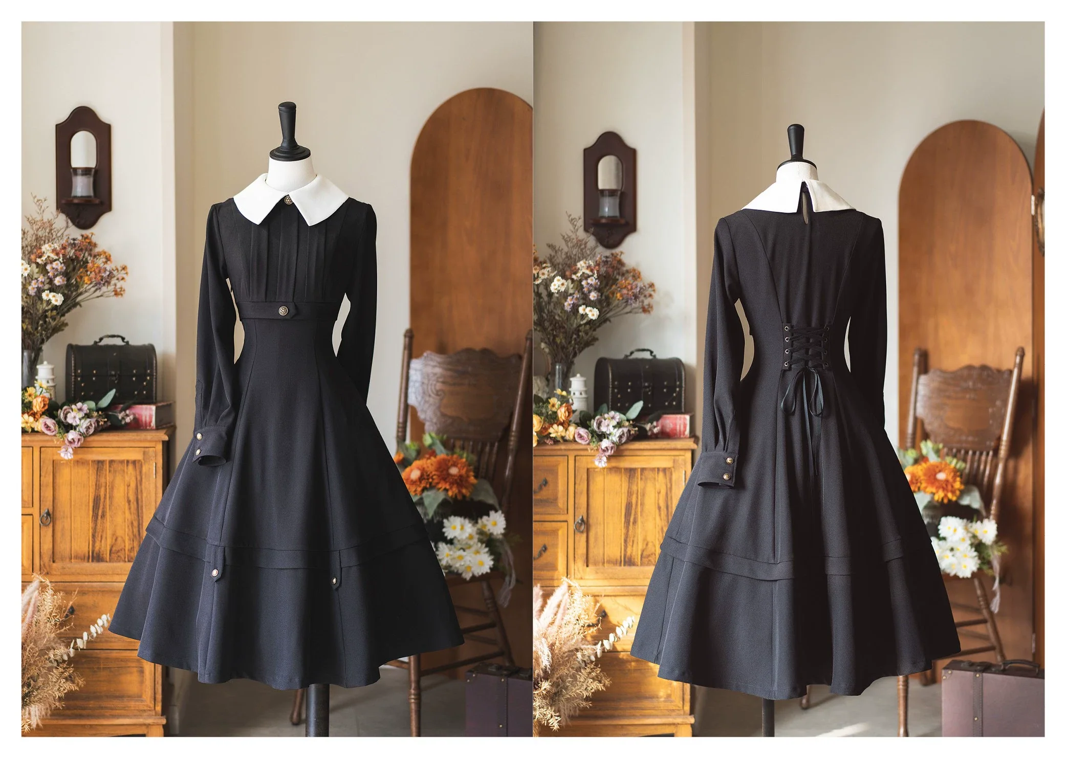 Forest Antique Box - Classic Lolita OP Dress with Detachable Short Cape - Image 22