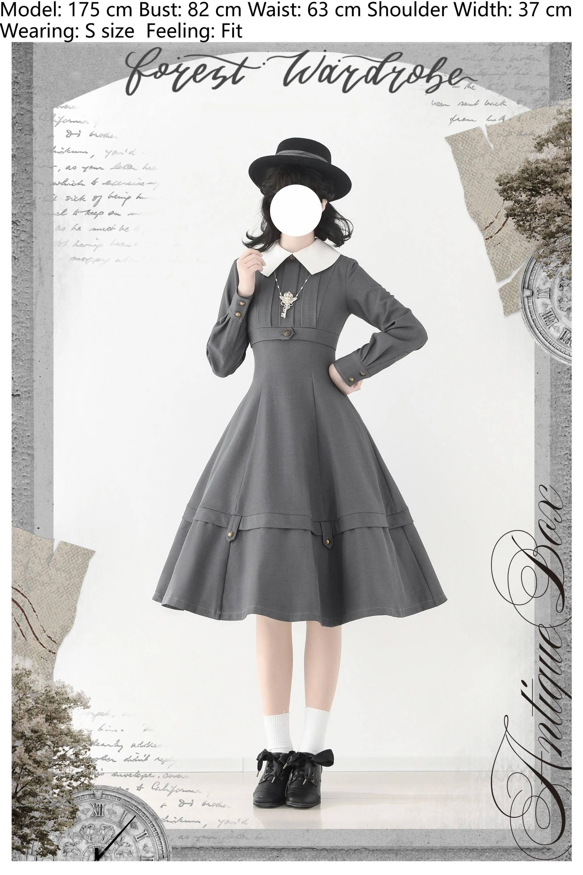 Forest Antique Box - Classic Lolita OP Dress with Detachable Short Cape - Image 8