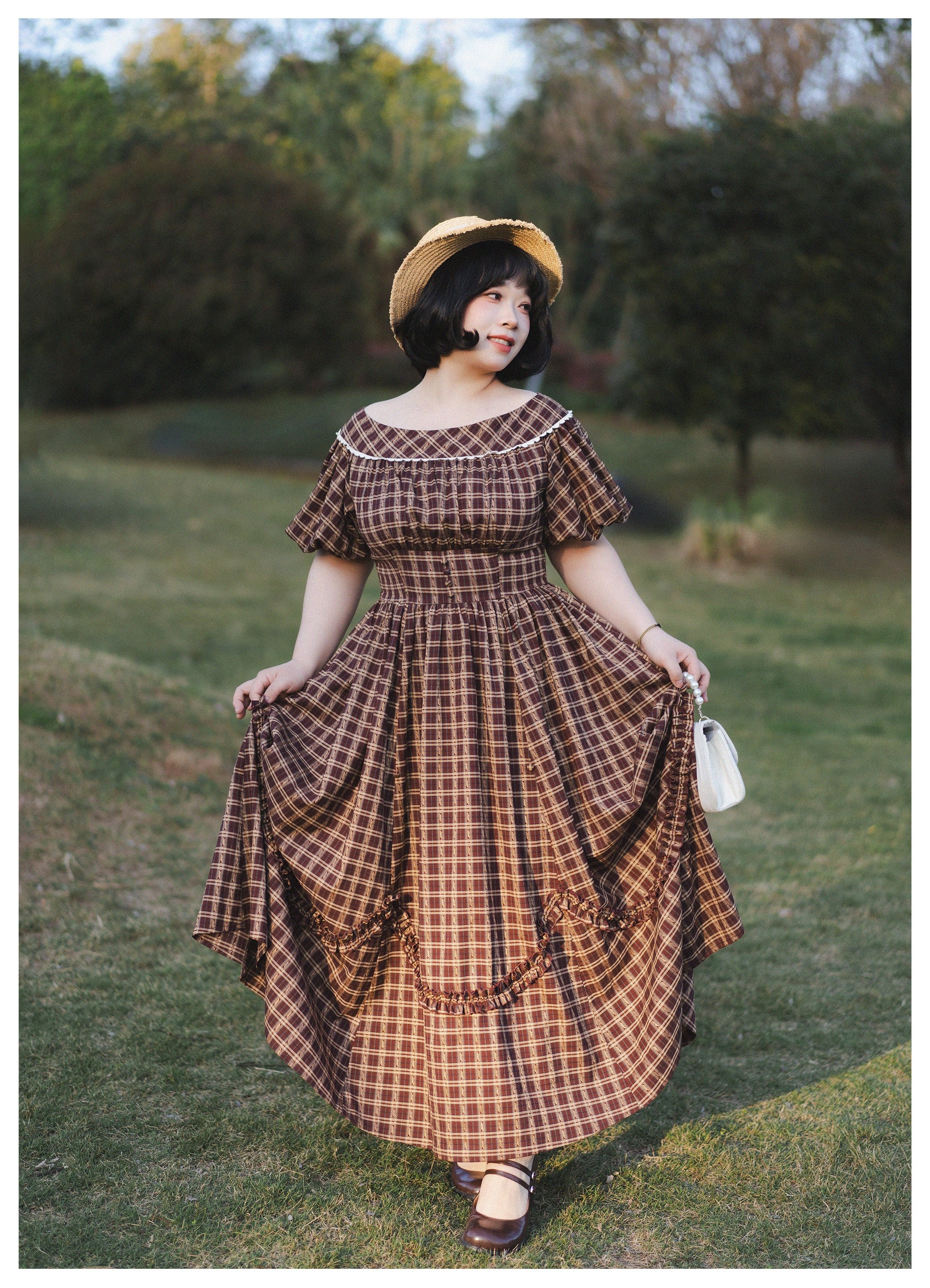 Forest Picnic - Classic Lolita OP Dress with Off-Shoulder and Lifting Hem - Image 17
