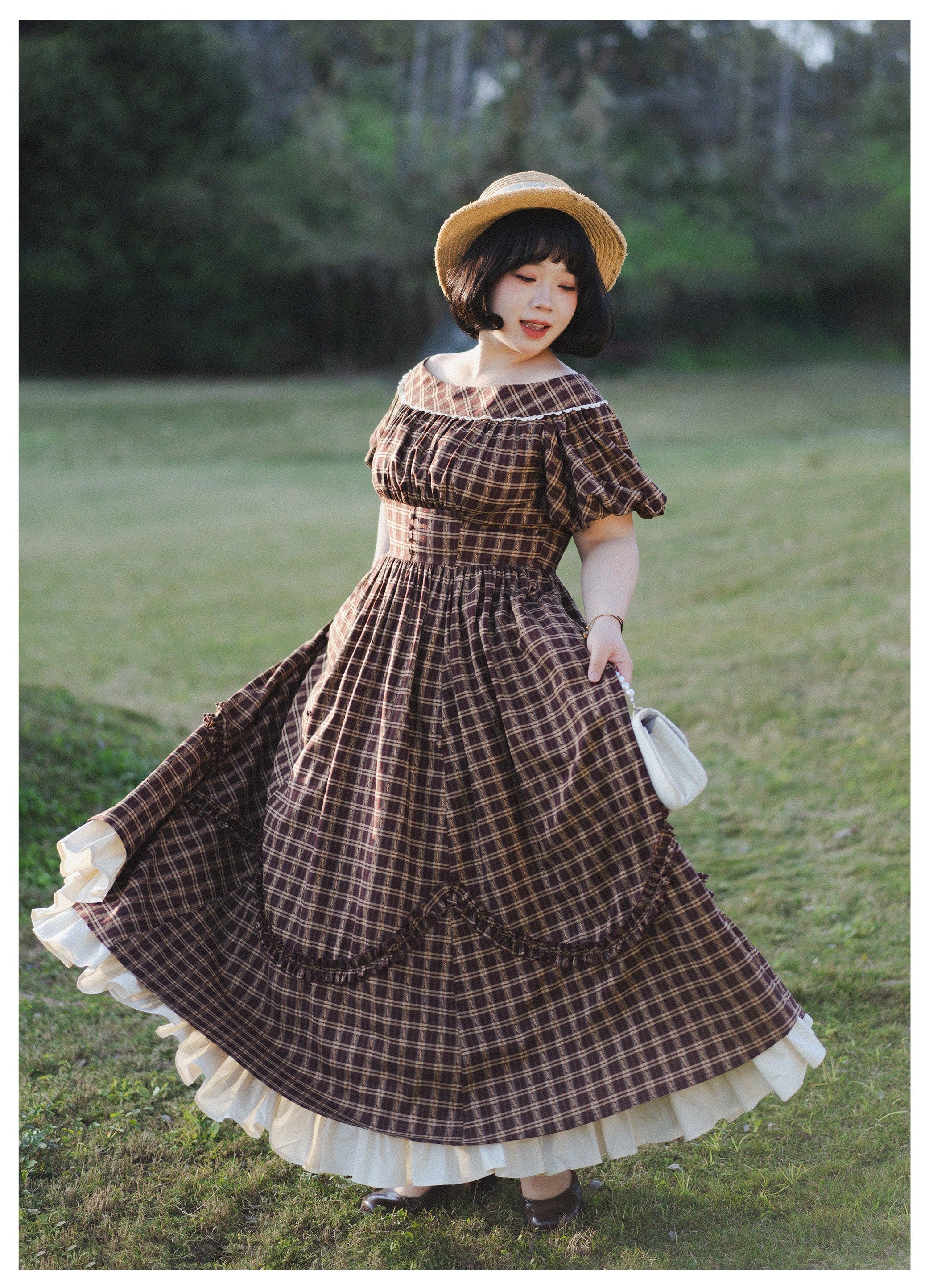 Forest Picnic - Classic Lolita OP Dress with Off-Shoulder and Lifting Hem - Image 18