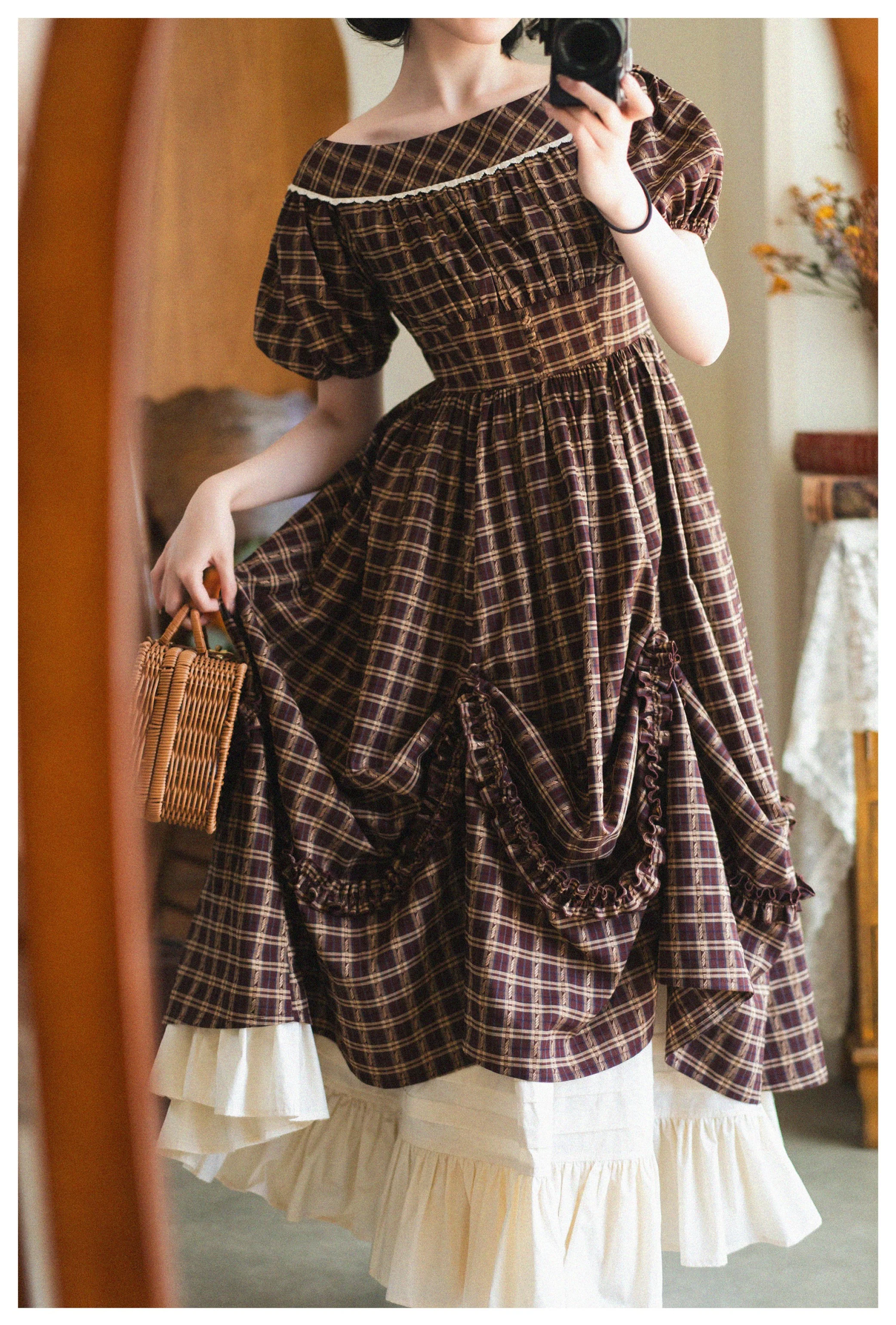 Forest Picnic - Classic Lolita OP Dress with Off-Shoulder and Lifting Hem - Image 25