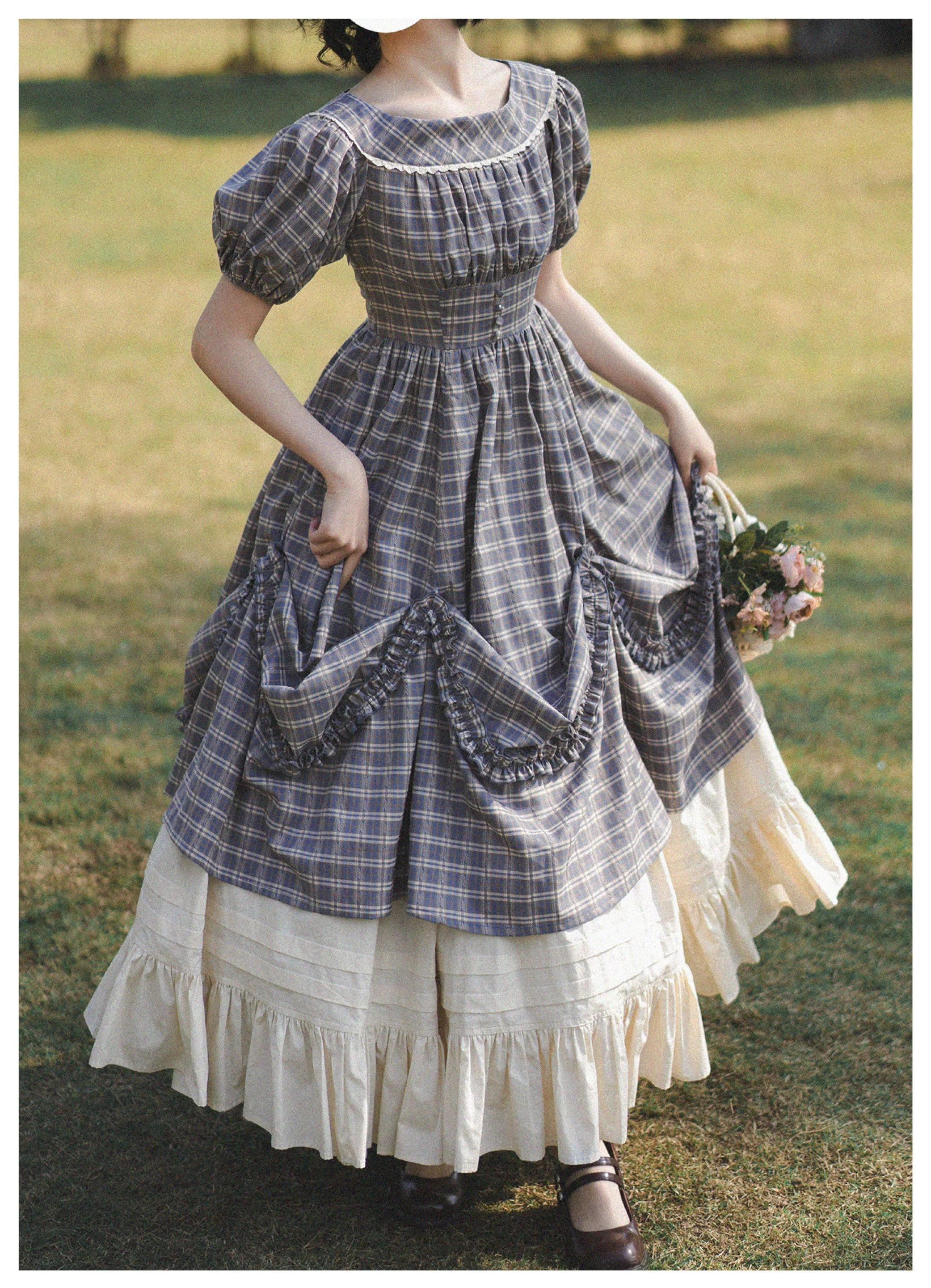 Forest Picnic - Classic Lolita OP Dress with Off-Shoulder and Lifting Hem - Image 27