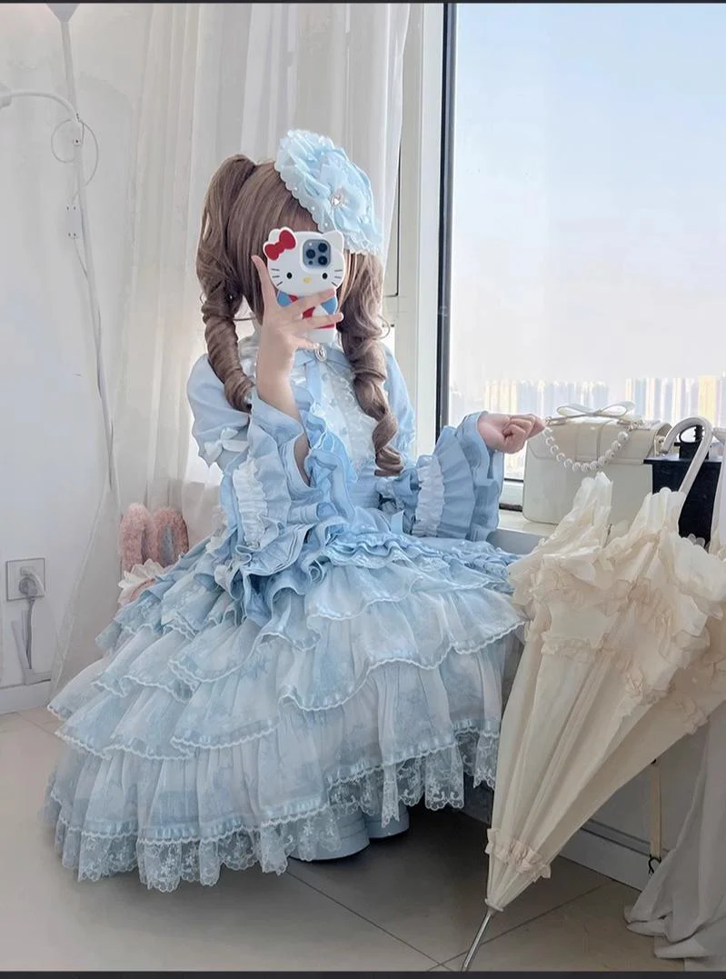 Buling Moon - Solo Puppet - Sweet Lolita OP Dress with Princess Long Sleeves - Image 12