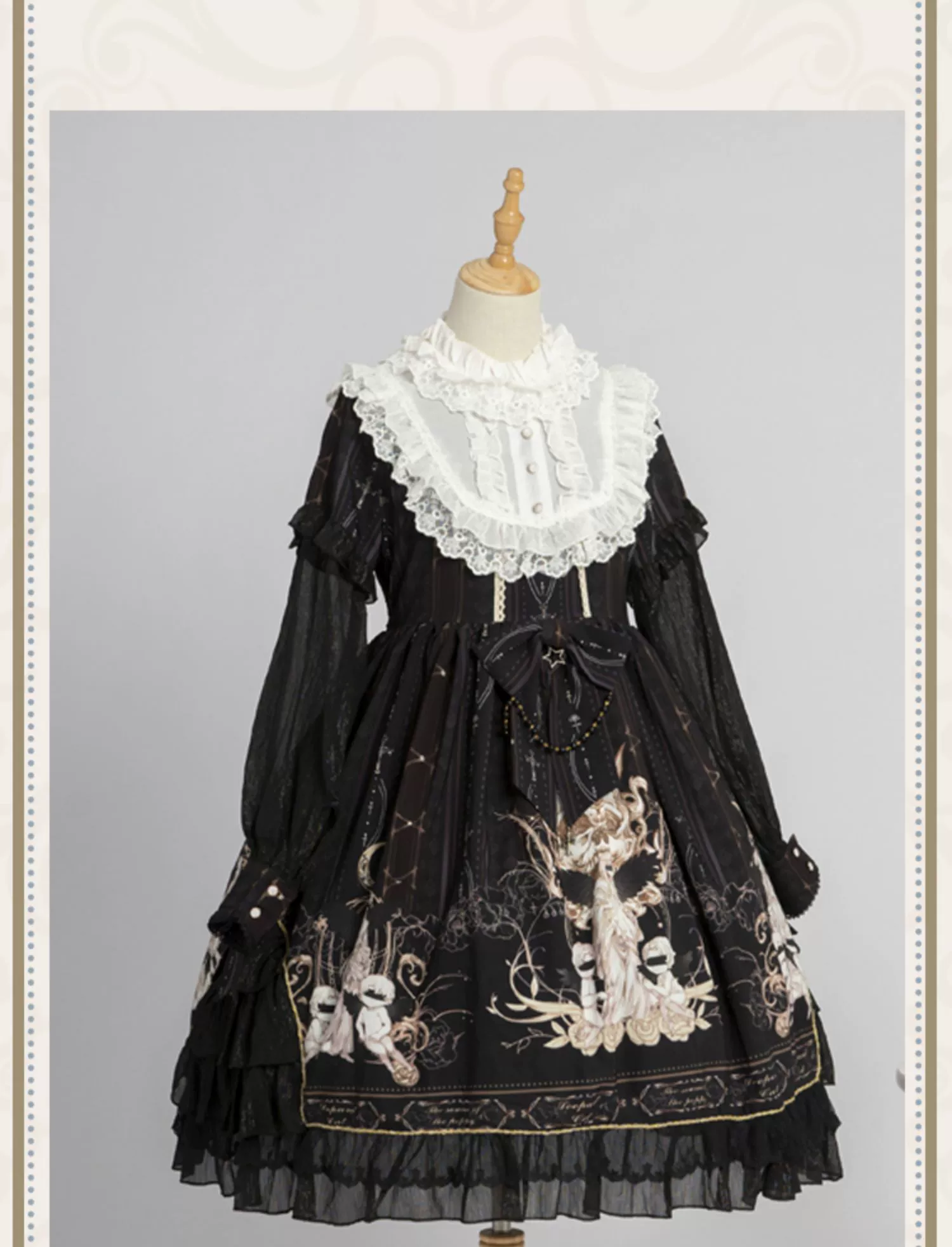 Chiffon Classic Lolita OP Dress, Long Sleeve - Image 10