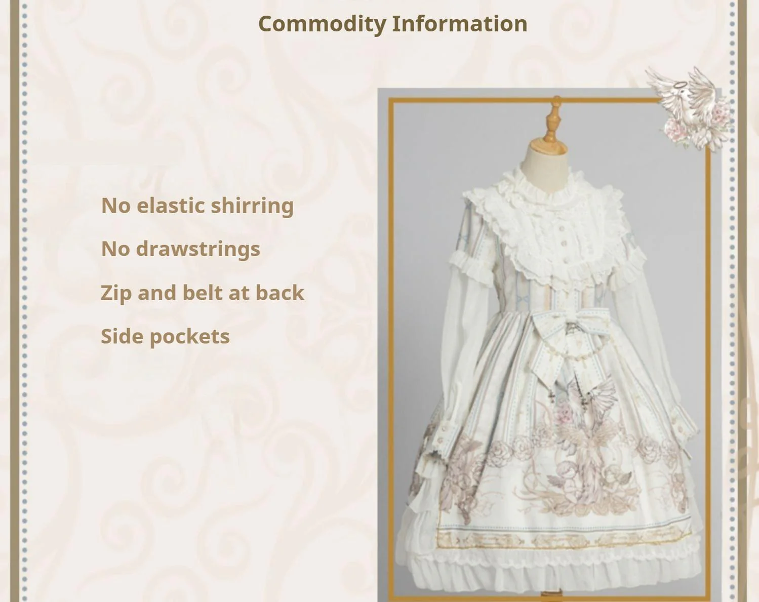 Chiffon Classic Lolita OP Dress, Long Sleeve - Image 15