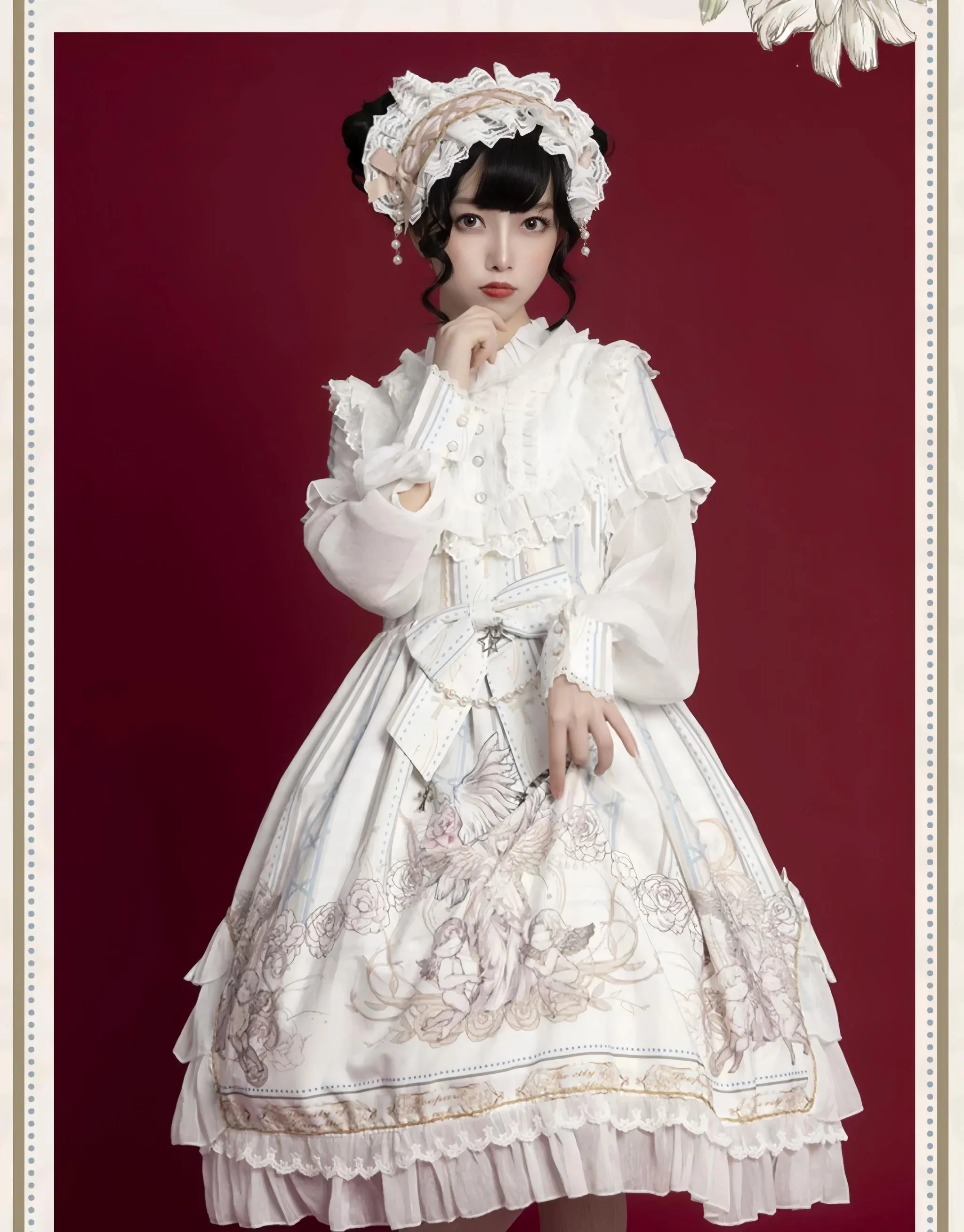 Chiffon Classic Lolita OP Dress, Long Sleeve - Image 2