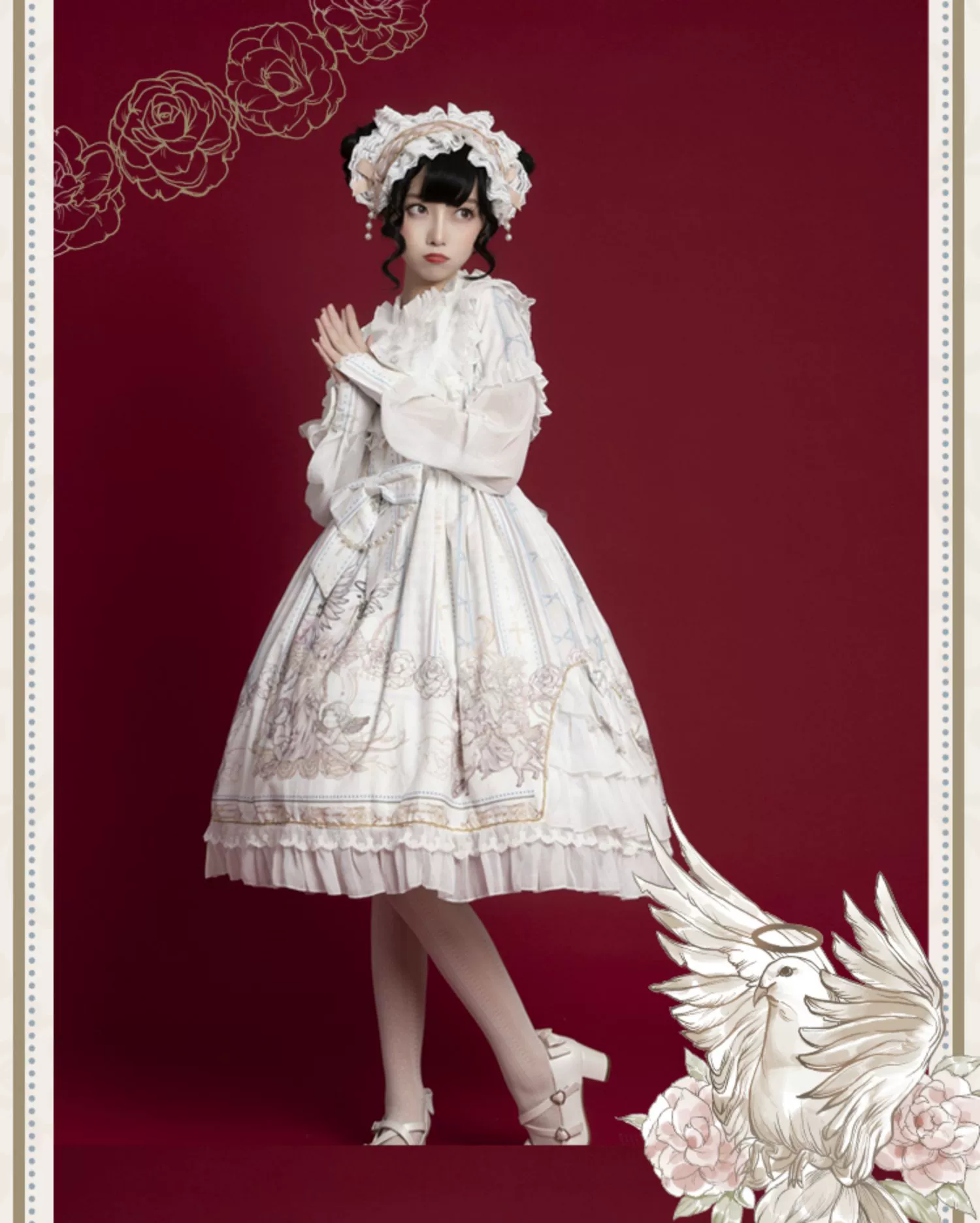 Chiffon Classic Lolita OP Dress, Long Sleeve - Image 4