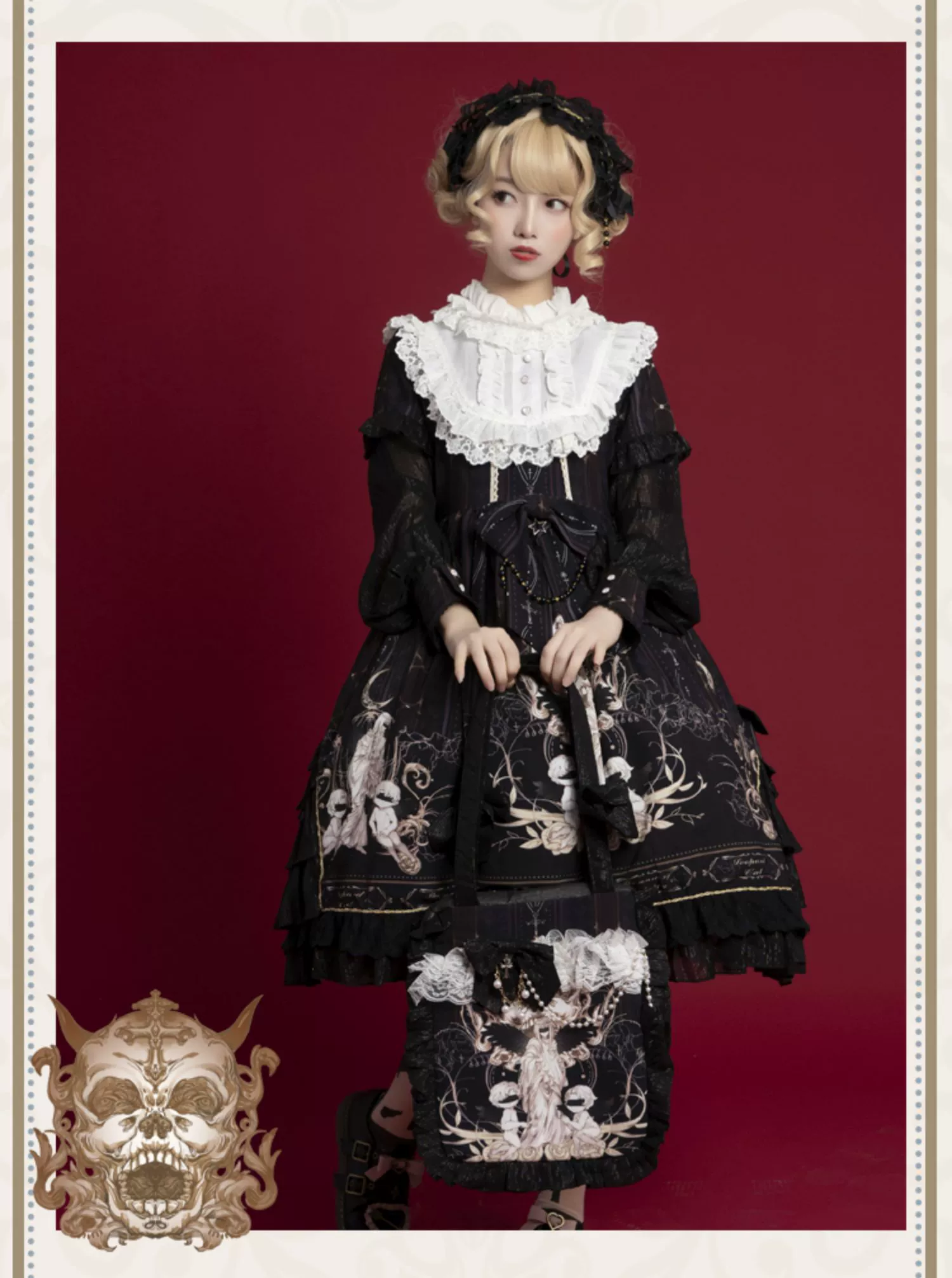 Chiffon Classic Lolita OP Dress, Long Sleeve - Image 5