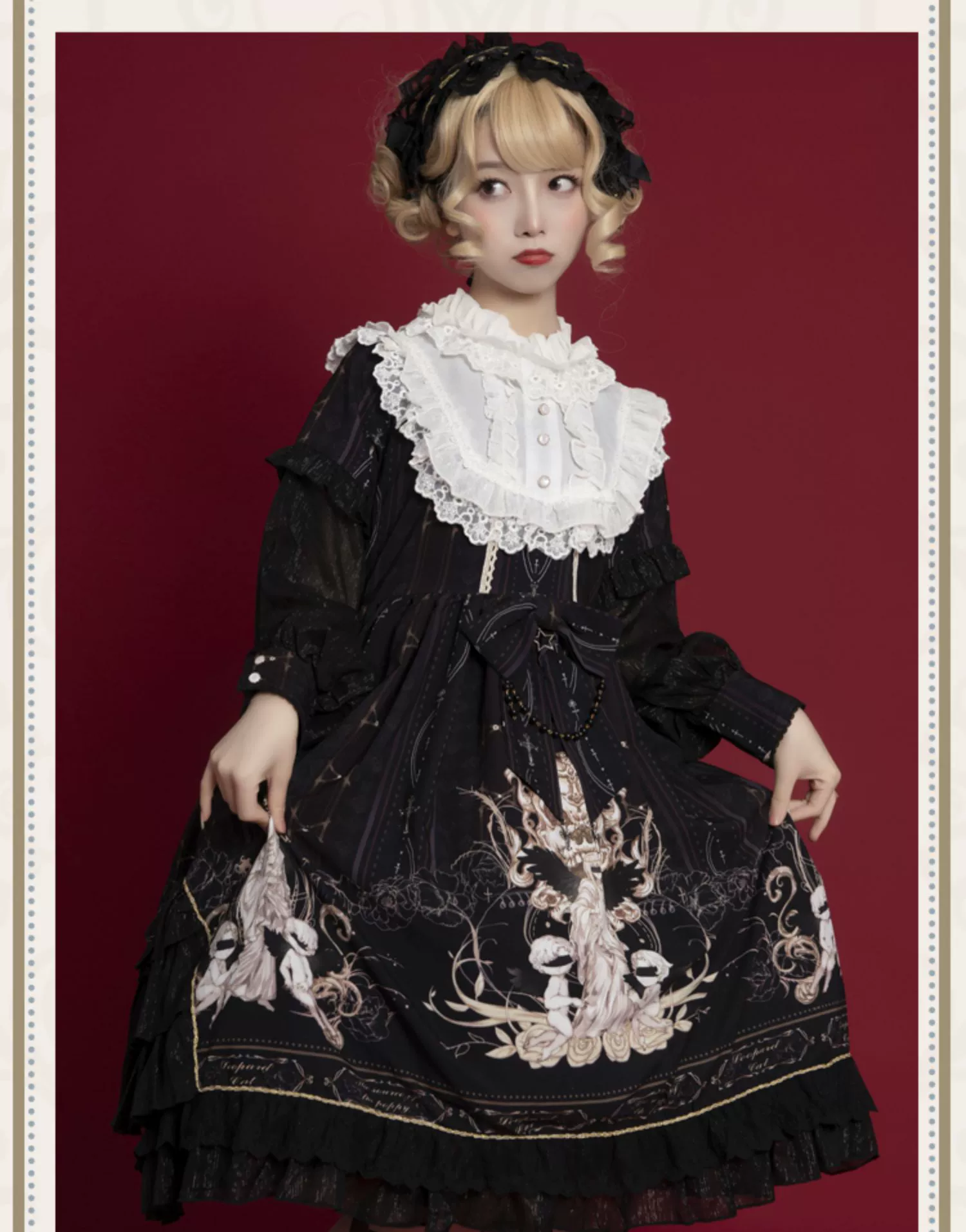 Chiffon Classic Lolita OP Dress, Long Sleeve - Image 6