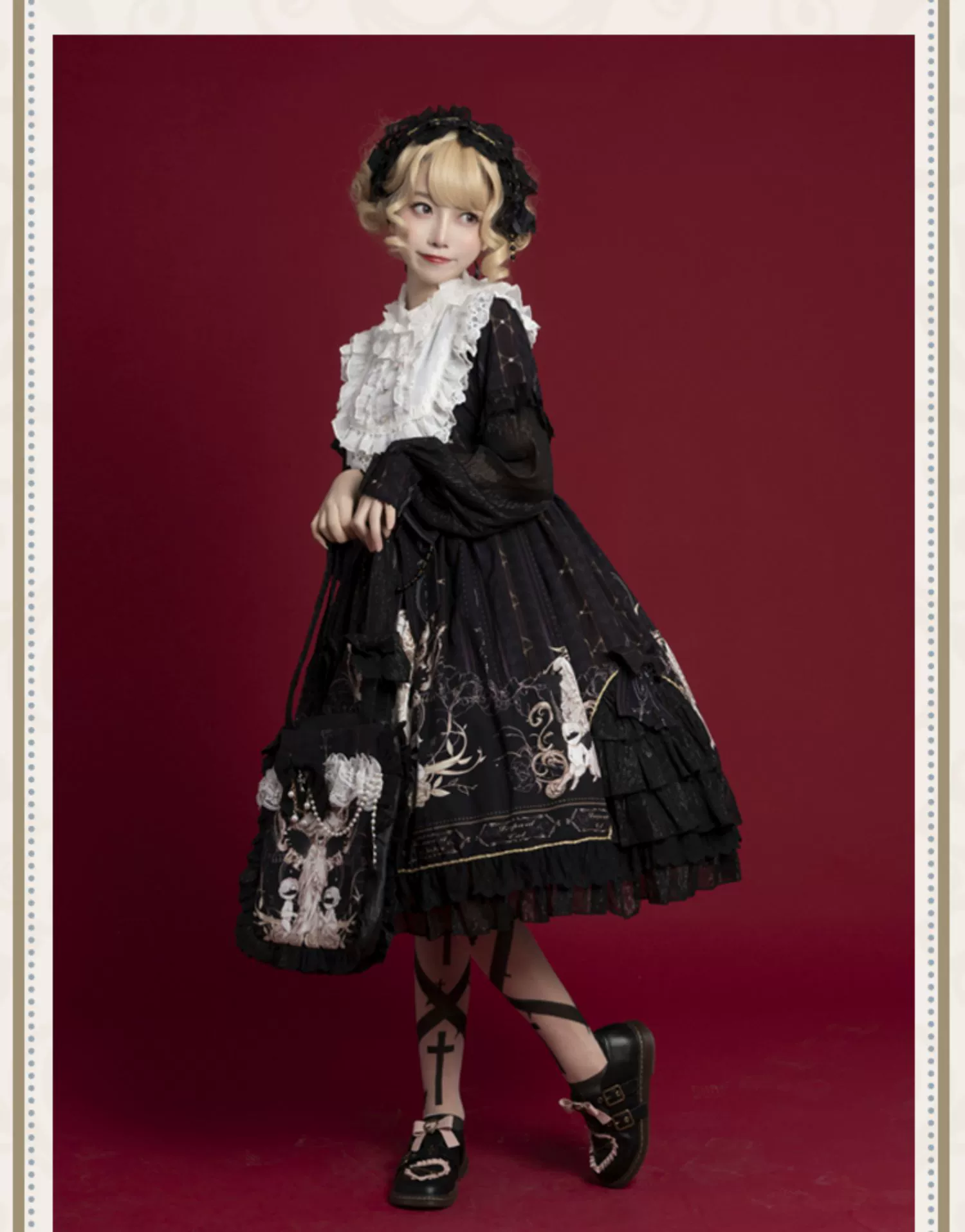 Chiffon Classic Lolita OP Dress, Long Sleeve - Image 7