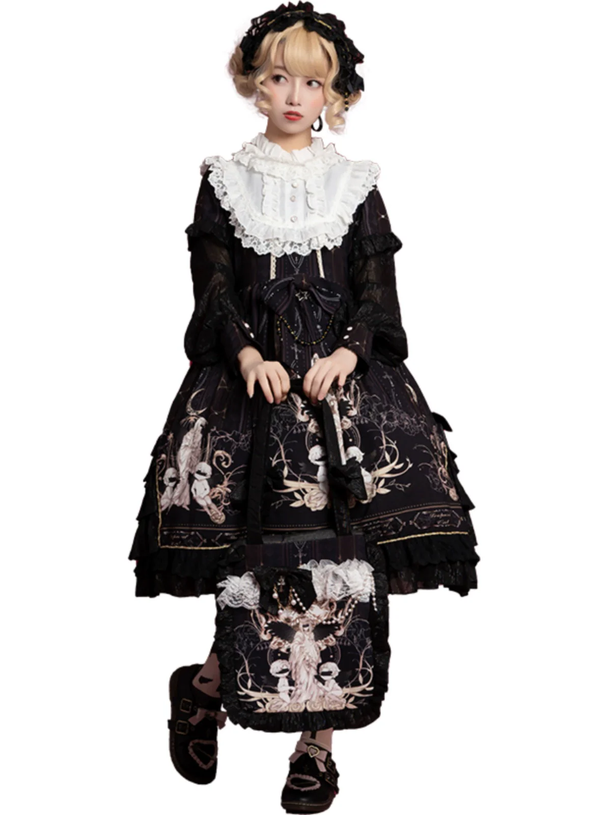 Chiffon Classic Lolita OP Dress, Long Sleeve - Image 8