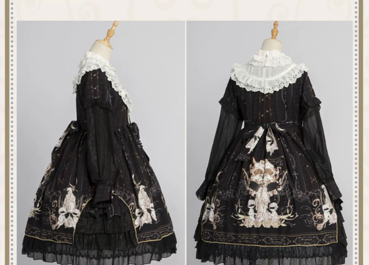 Chiffon Classic Lolita OP Dress, Long Sleeve - Image 9