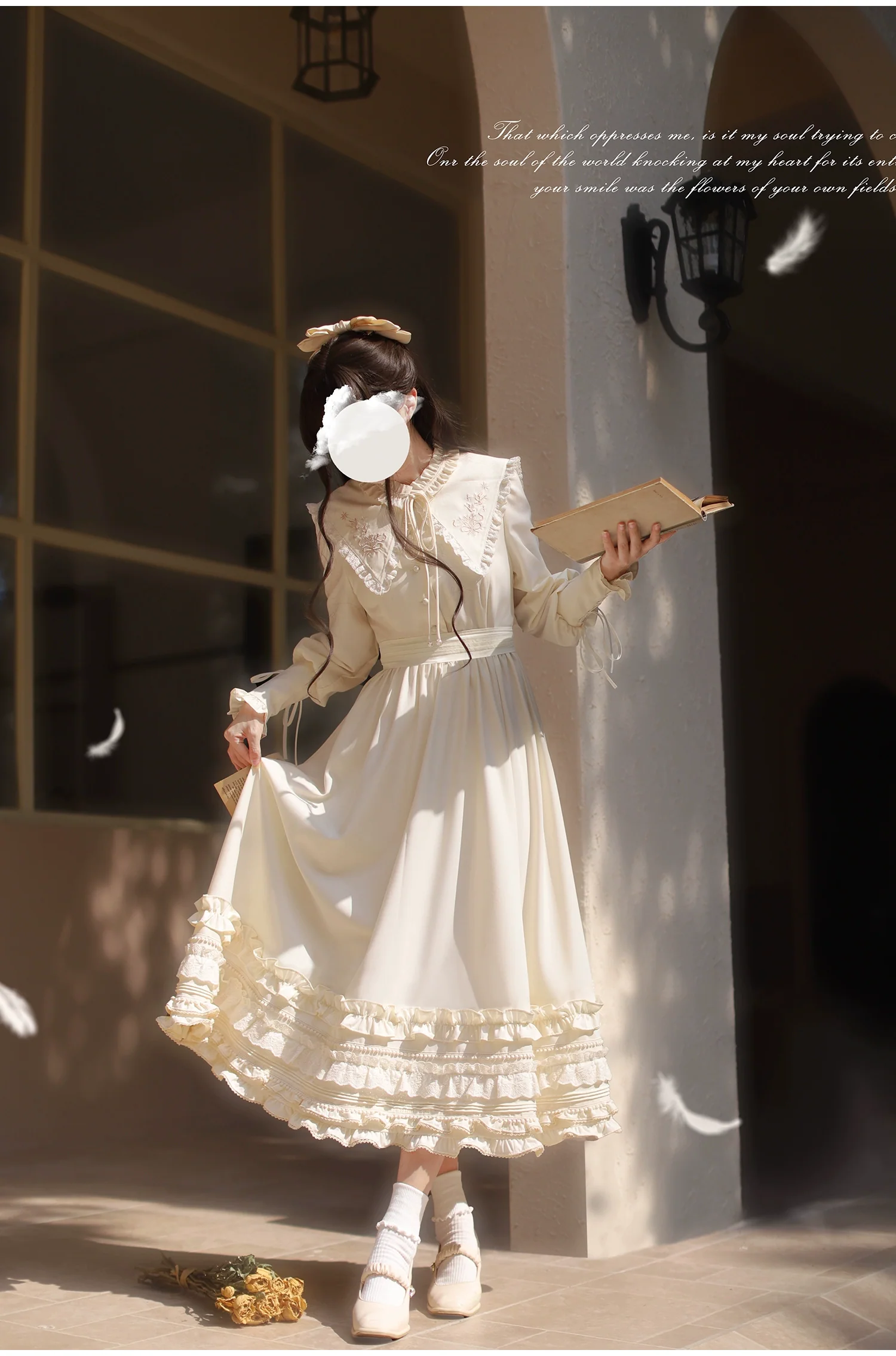 HuTaoMuJK - Wind Kiss Tulip - Classic Lolita OP Elegant Lolita Cardigan - Image 5