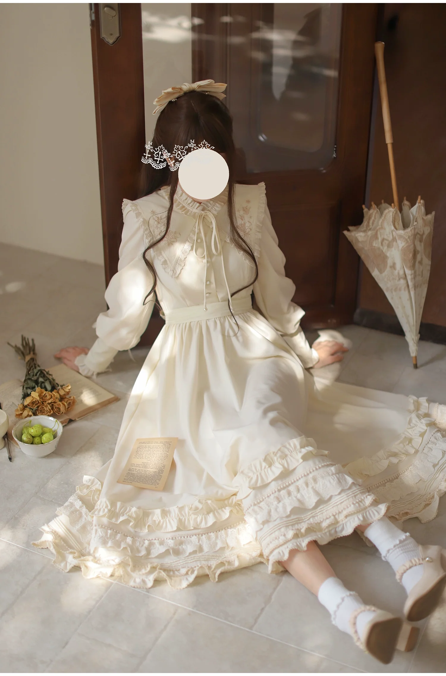 HuTaoMuJK - Wind Kiss Tulip - Classic Lolita OP Elegant Lolita Cardigan - Image 7