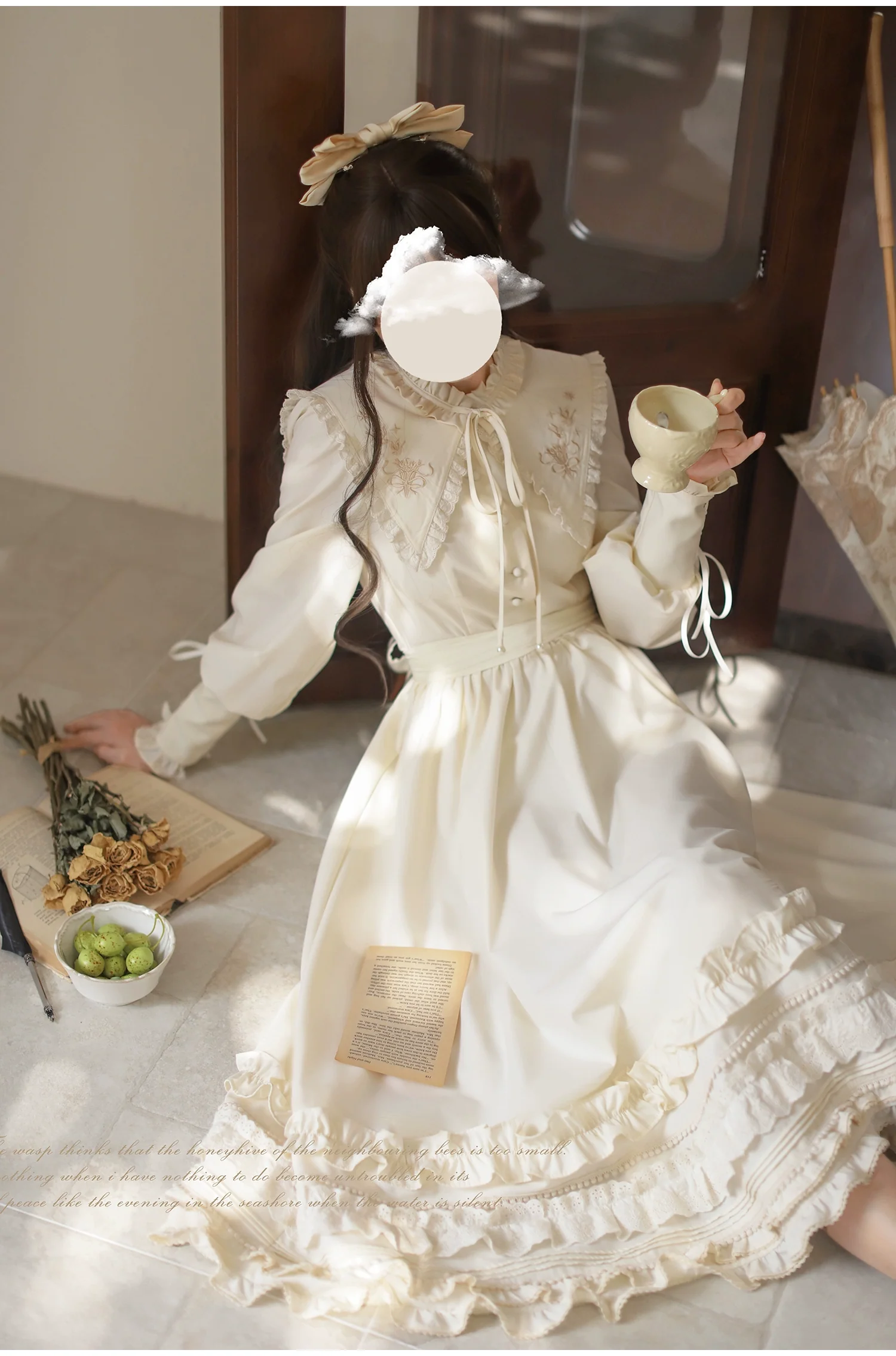HuTaoMuJK - Wind Kiss Tulip - Classic Lolita OP Elegant Lolita Cardigan - Image 8