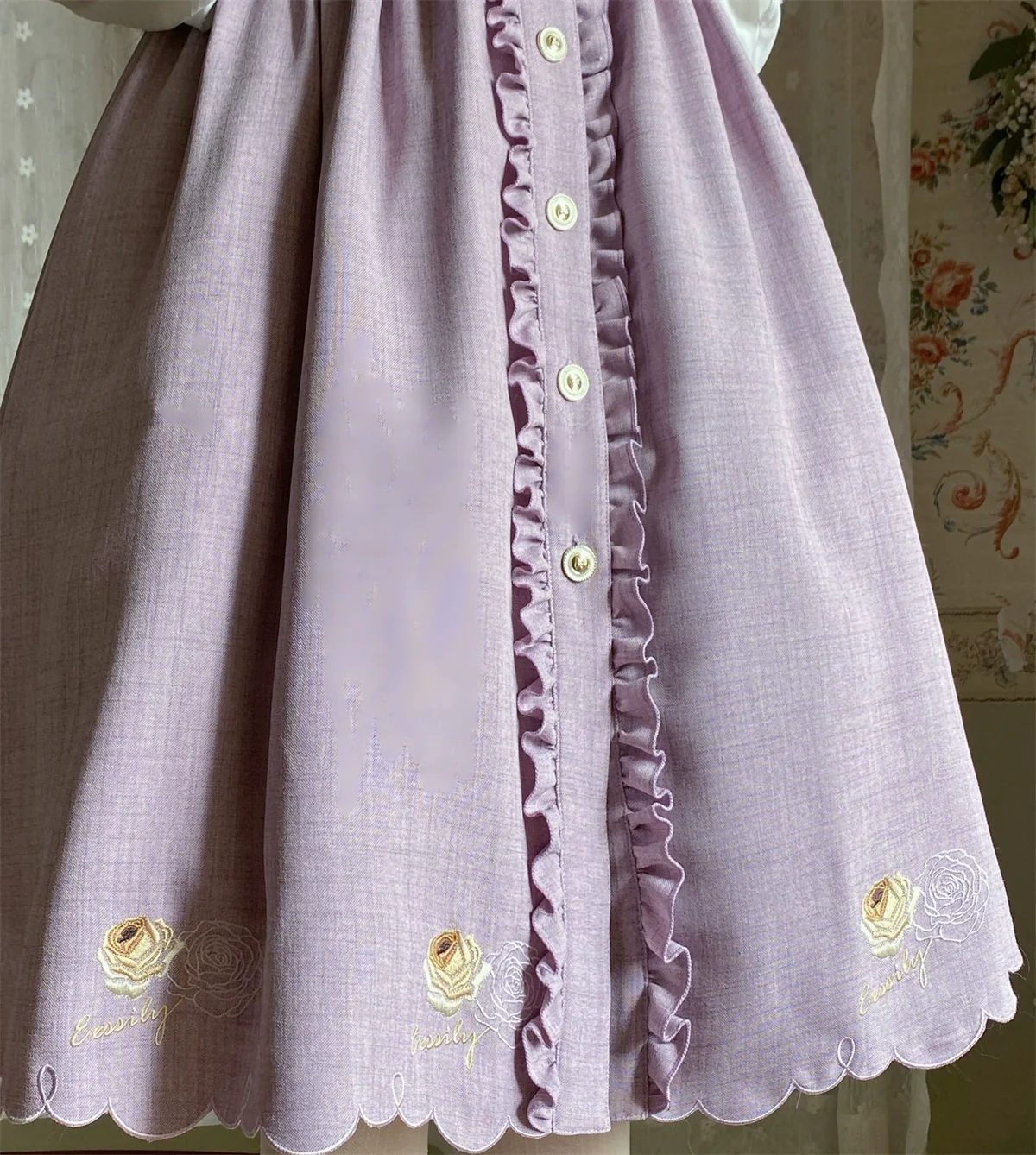 Window Rose - Classic Lolita OP Front Buttoned Embroidery Lolita Dress - Image 23