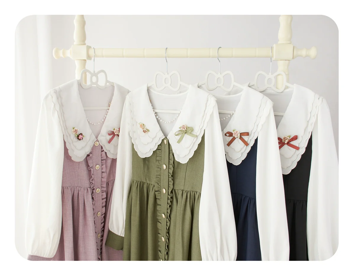 Window Rose - Classic Lolita OP Front Buttoned Embroidery Lolita Dress - Image 29