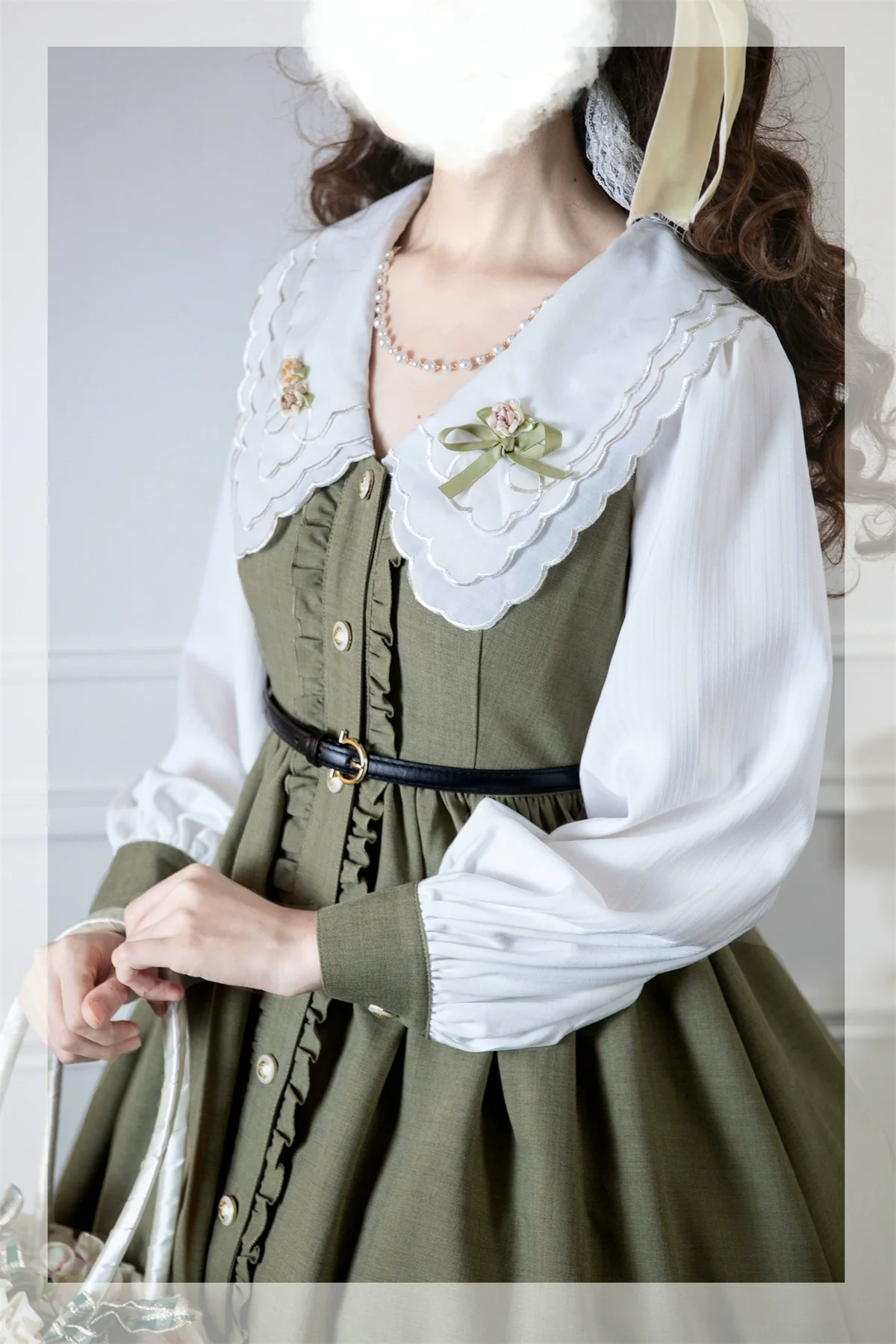 Window Rose - Classic Lolita OP Front Buttoned Embroidery Lolita Dress - Image 9
