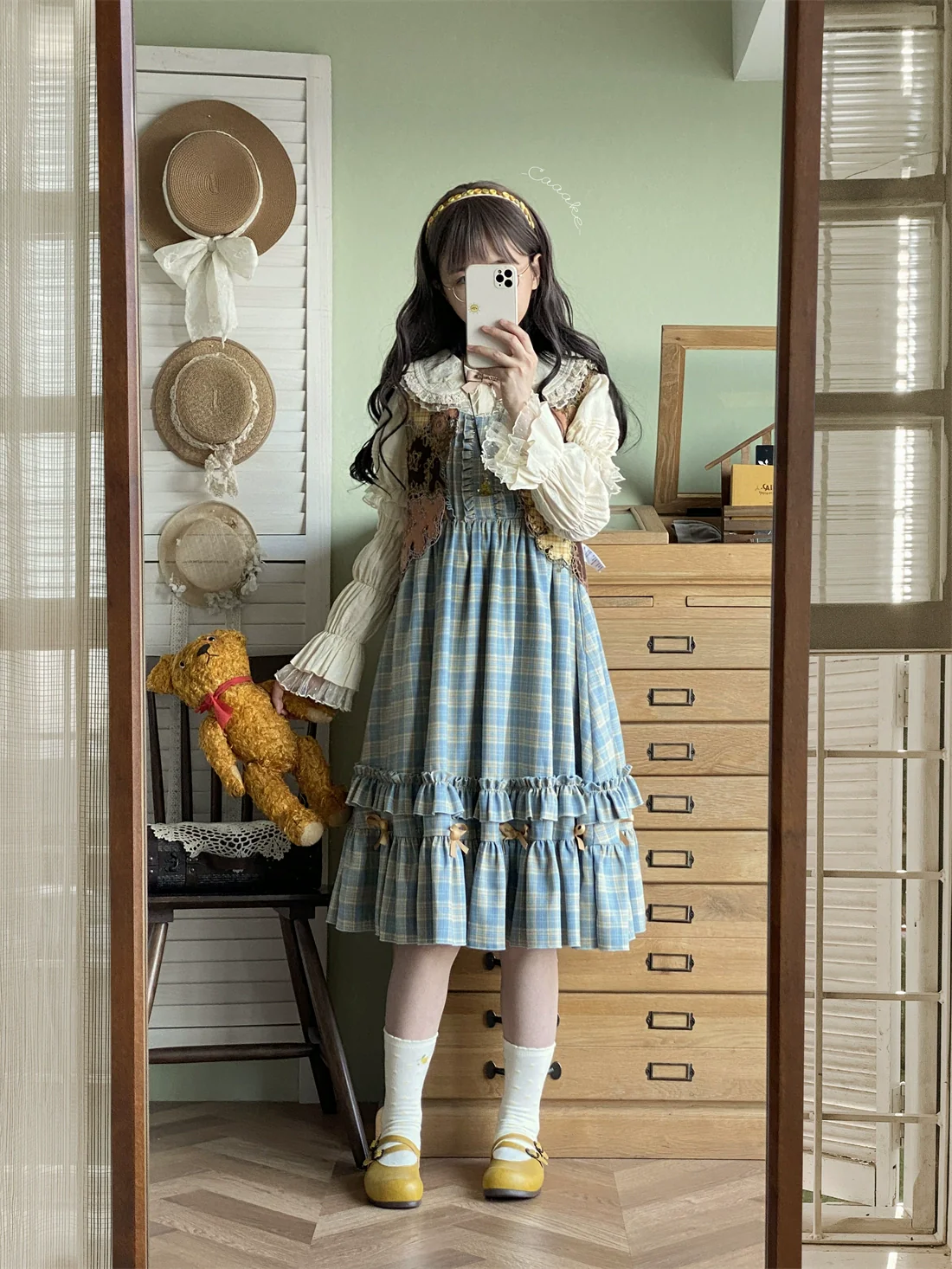 Green Fairy Tales - Classic Lolita Plaid JSK Plus Size Lolita Dress - Image 11