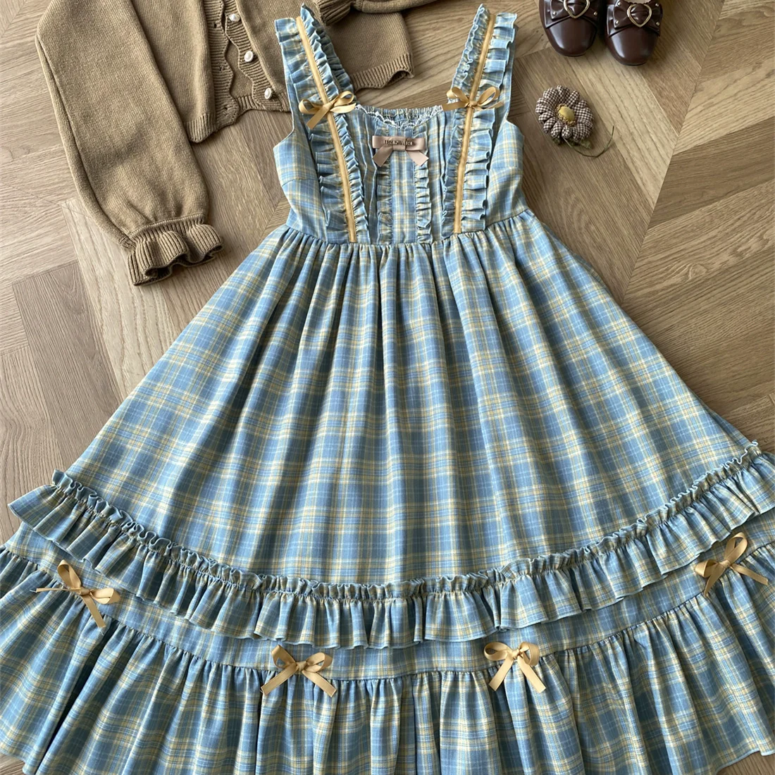 Green Fairy Tales - Classic Lolita Plaid JSK Plus Size Lolita Dress - Image 20
