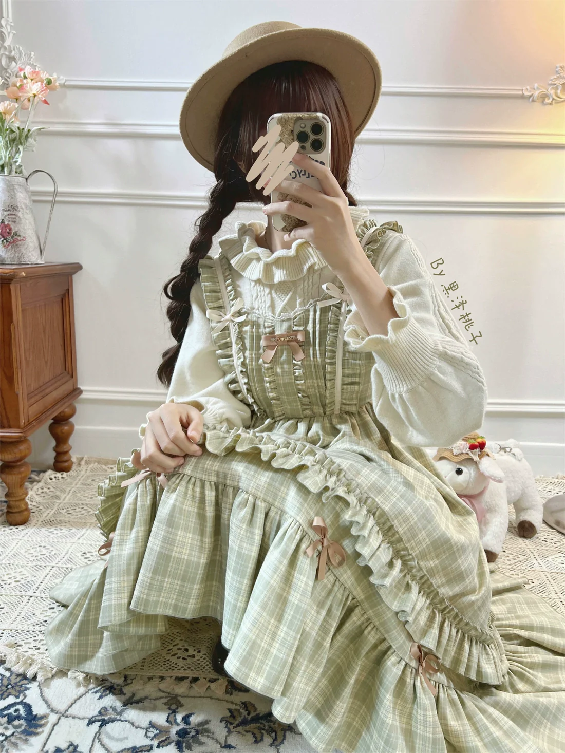 Green Fairy Tales - Classic Lolita Plaid JSK Plus Size Lolita Dress - Image 8