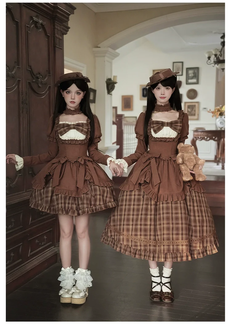 Oak Hymn - Classic Lolita Plaid OP Suit, Side Zipper