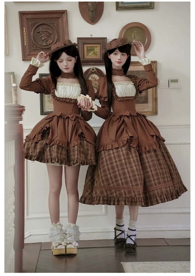 Oak Hymn - Classic Lolita Plaid OP Suit, Side Zipper - Image 10