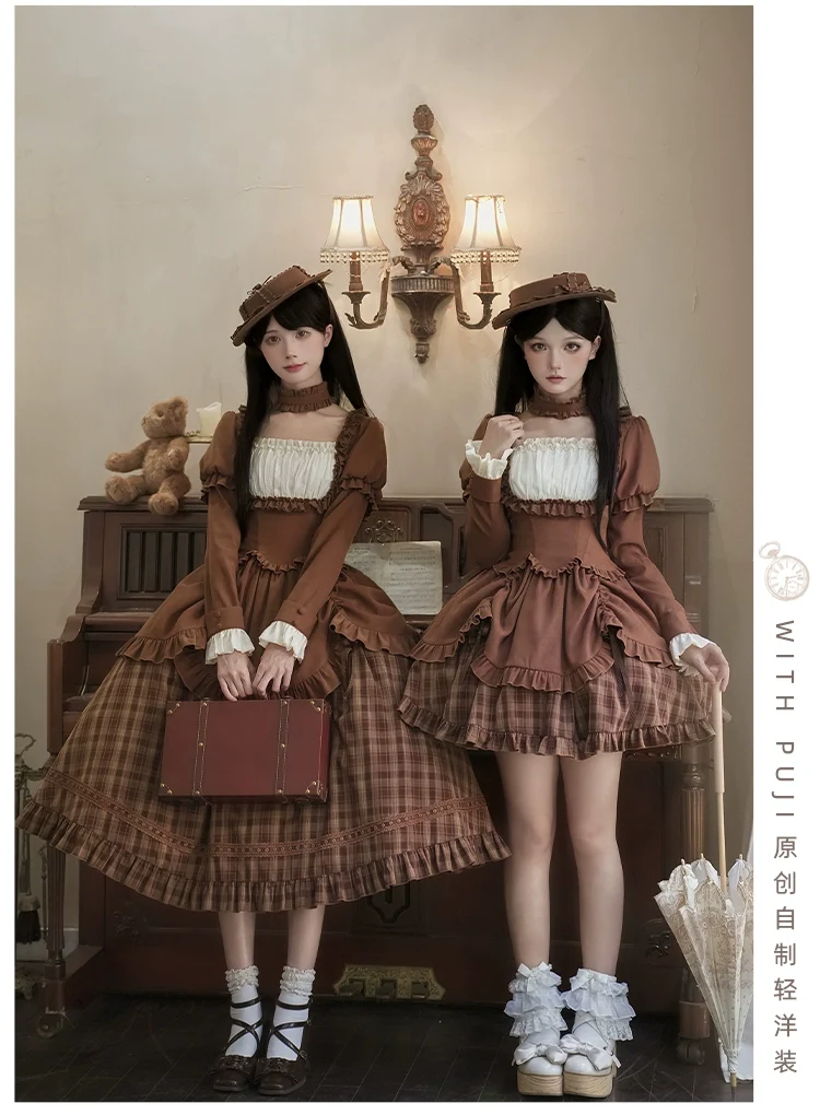 Oak Hymn - Classic Lolita Plaid OP Suit, Side Zipper - Image 11