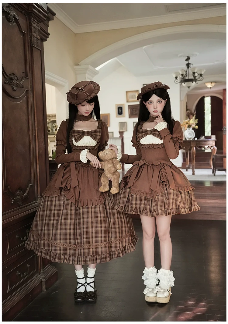 Oak Hymn - Classic Lolita Plaid OP Suit, Side Zipper - Image 12