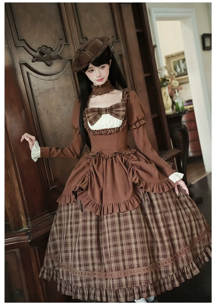 Oak Hymn - Classic Lolita Plaid OP Suit, Side Zipper - Image 13
