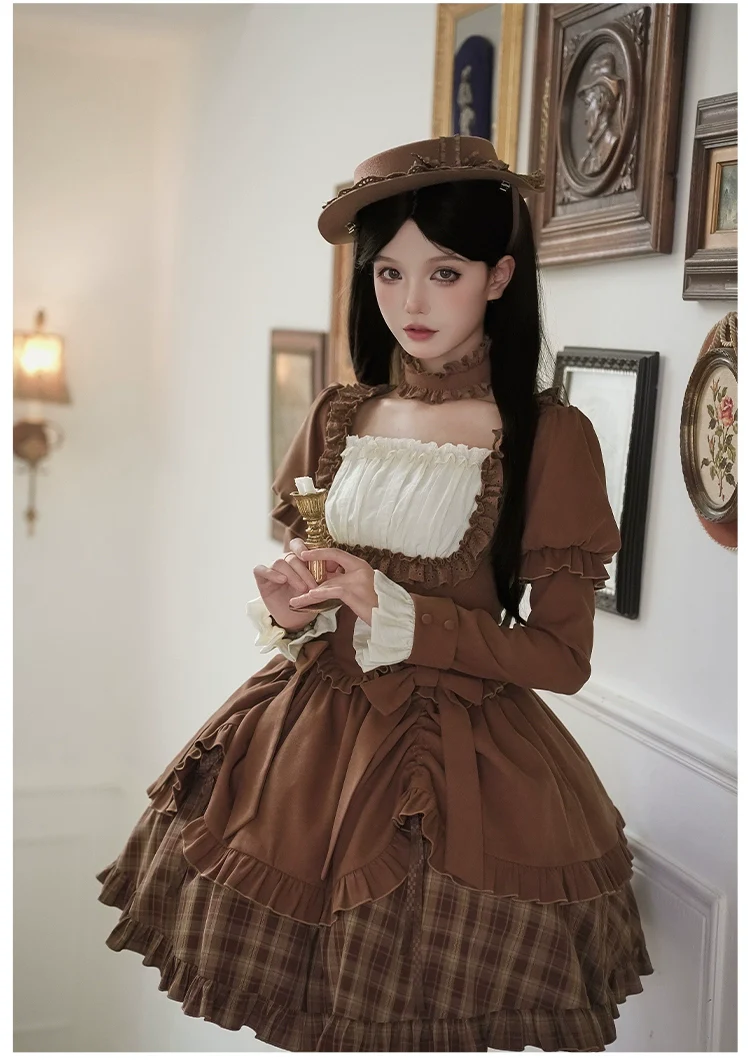 Oak Hymn - Classic Lolita Plaid OP Suit, Side Zipper - Image 14