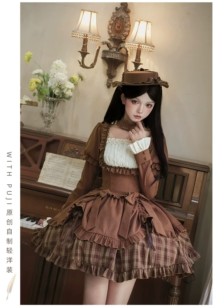 Oak Hymn - Classic Lolita Plaid OP Suit, Side Zipper - Image 15