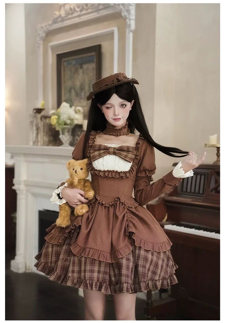 Oak Hymn - Classic Lolita Plaid OP Suit, Side Zipper - Image 16