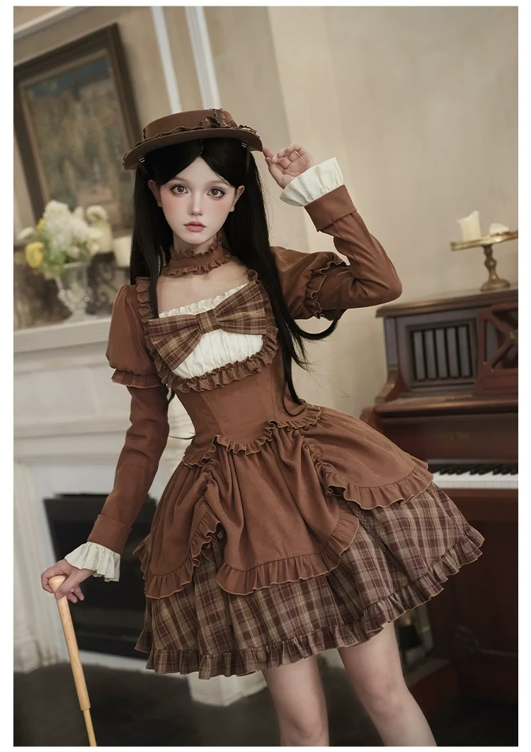 Oak Hymn - Classic Lolita Plaid OP Suit, Side Zipper - Image 18