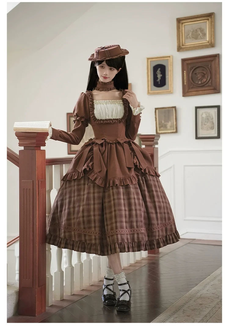 Oak Hymn - Classic Lolita Plaid OP Suit, Side Zipper - Image 19