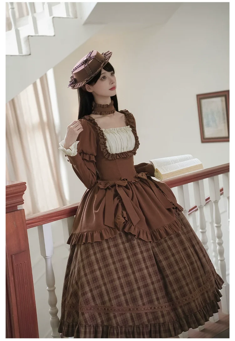 Oak Hymn - Classic Lolita Plaid OP Suit, Side Zipper - Image 20