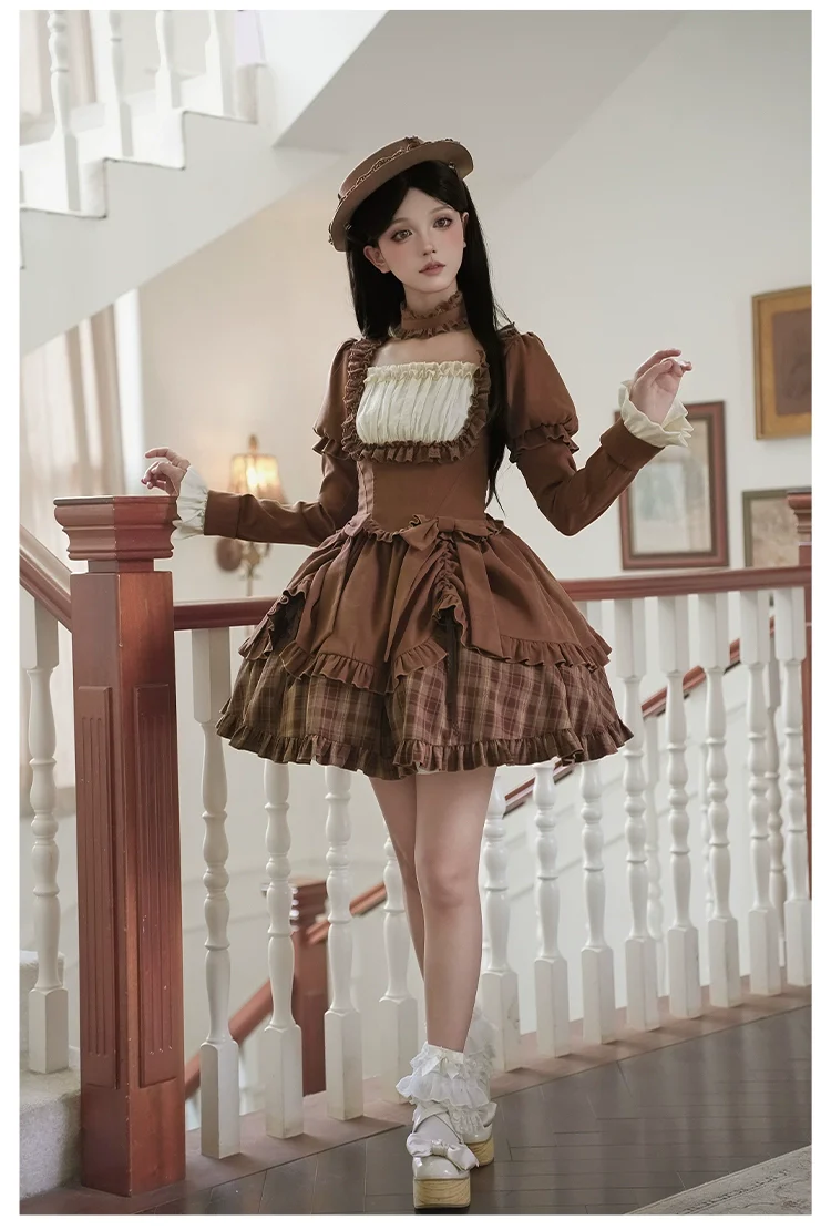 Oak Hymn - Classic Lolita Plaid OP Suit, Side Zipper - Image 21