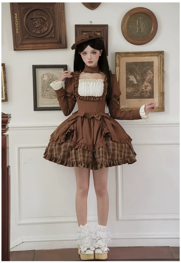 Oak Hymn - Classic Lolita Plaid OP Suit, Side Zipper - Image 22