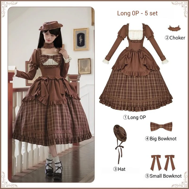 Oak Hymn - Classic Lolita Plaid OP Suit, Side Zipper - Image 25