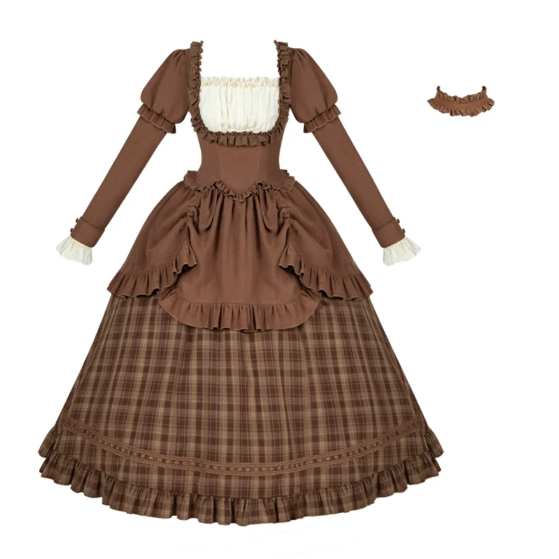 Oak Hymn - Classic Lolita Plaid OP Suit, Side Zipper - Image 30
