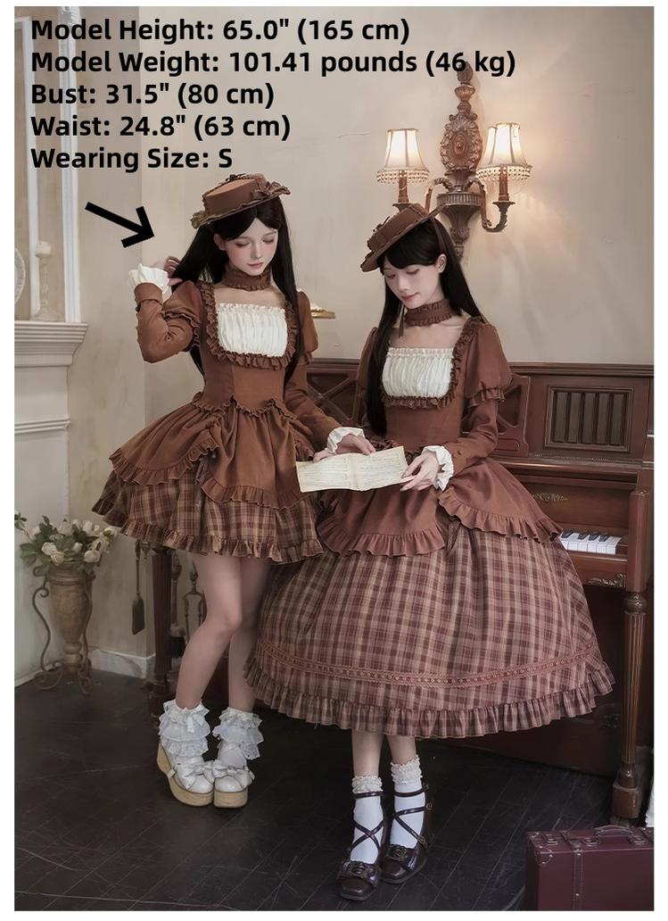 Oak Hymn - Classic Lolita Plaid OP Suit, Side Zipper - Image 5