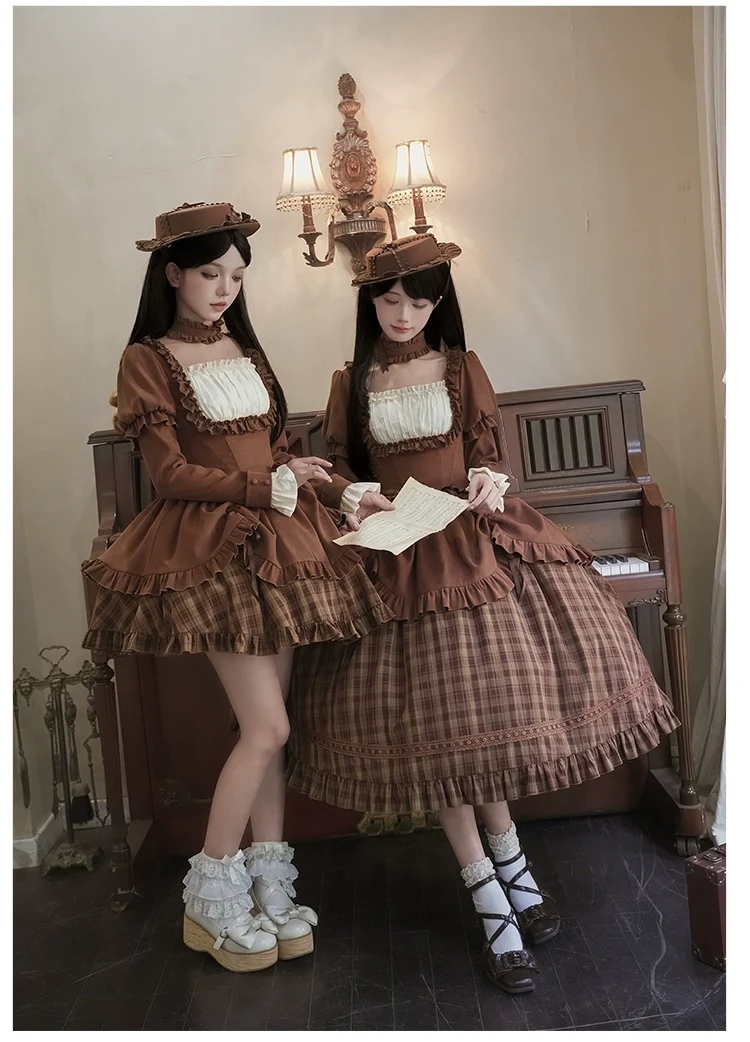 Oak Hymn - Classic Lolita Plaid OP Suit, Side Zipper - Image 6